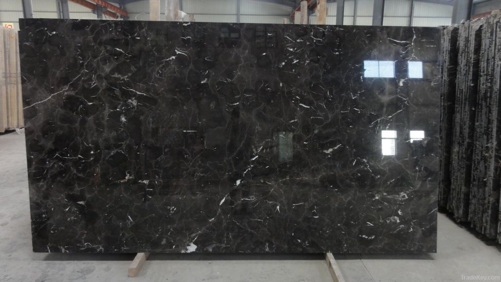 Dark Emperador marble slab