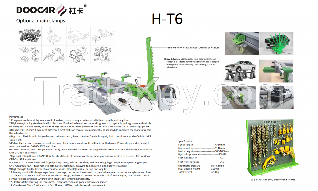 European car bench frame machine auto collision repair system -H-T6