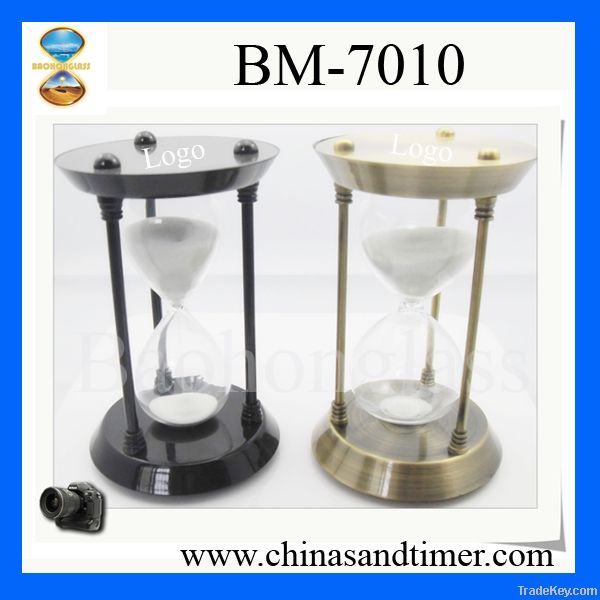 Unique Decoration 15 Minute Metal Souvenir Sand Timer for Sale