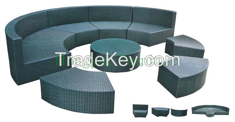 Rattan Round Sectional Sofa Furniture