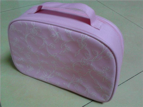 pink cosmetic bag