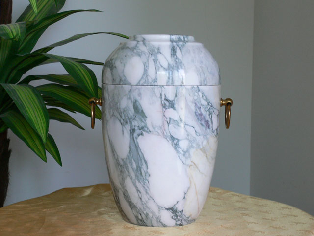 Funeral products-- Marble urns