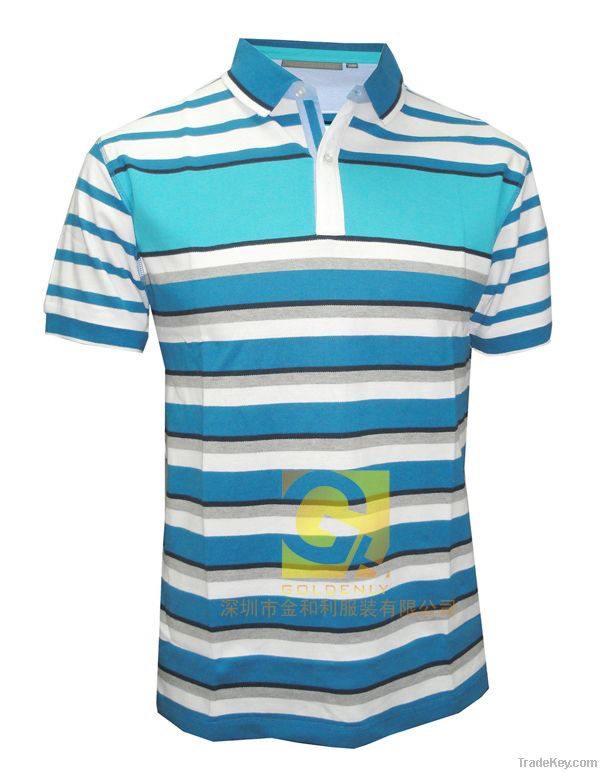 Men's fashion yarn dyed polo shirt