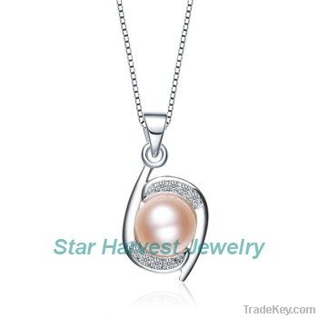 natural freshwater pearl silver necklace