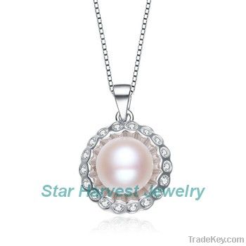 natural freshwater pearl silver necklace