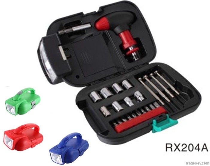 24pcs CE Mini Household Hand Tool Sets with Flashlight