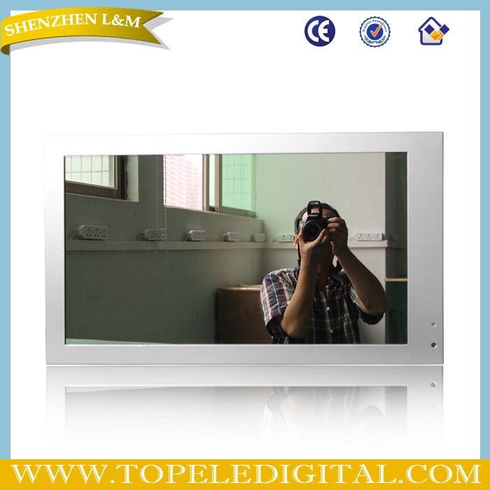 26inch magic mirror,mirro advertising display for washroom