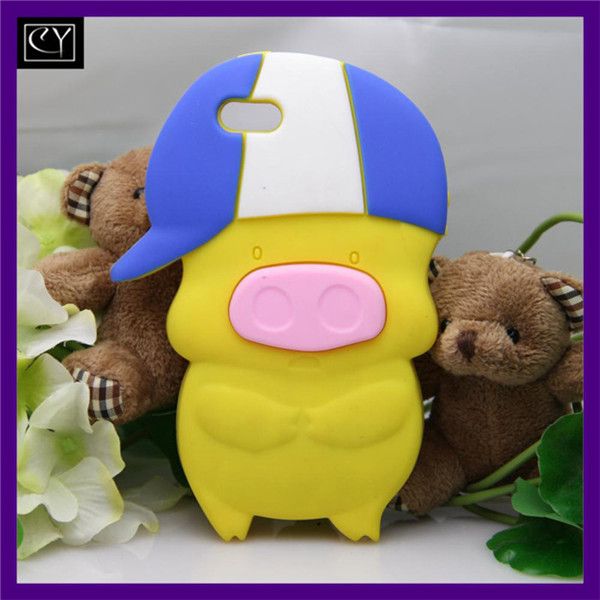 cute animal shape silicon cell phone skin cases for iphone