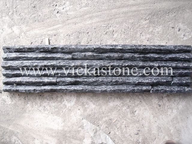 black quartzite nature culture stone  Stacked wall Panels