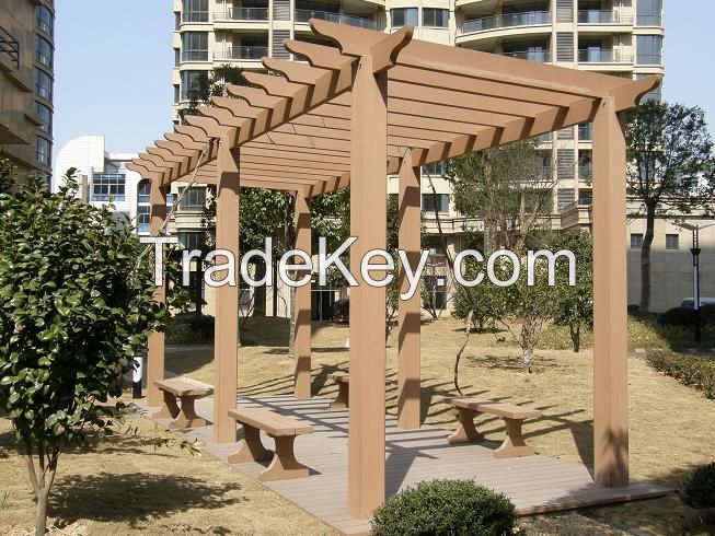 Ecofriendly composite wooden pergola for garden or landscape