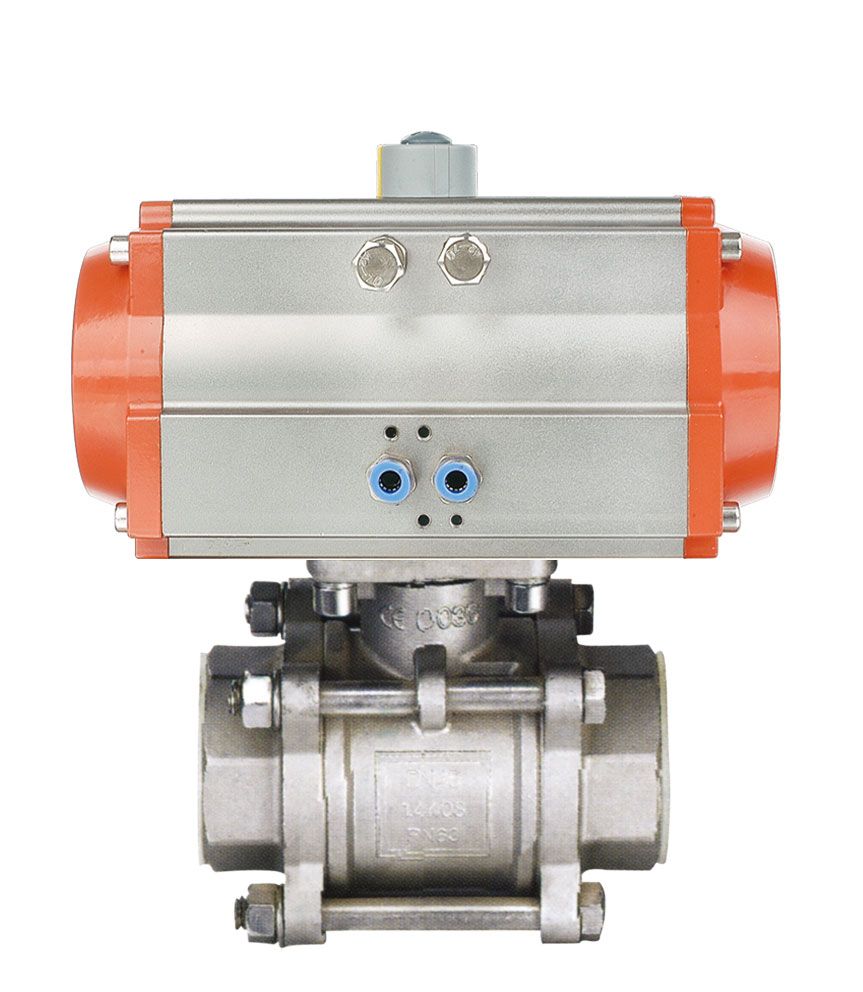 Pneumatic inner thread 3-pc ball valve