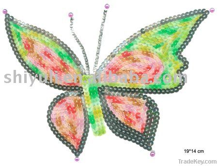 hot fix line sequin butterfly motif