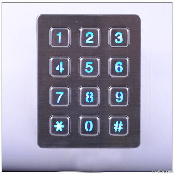 backlight metal keypad metal numeric keypad