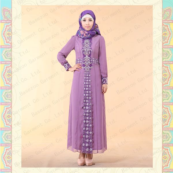 MF18087 embroideried design muslim formal dress for lady  