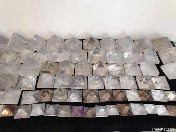 Rock Quartz Crystal Pyramids