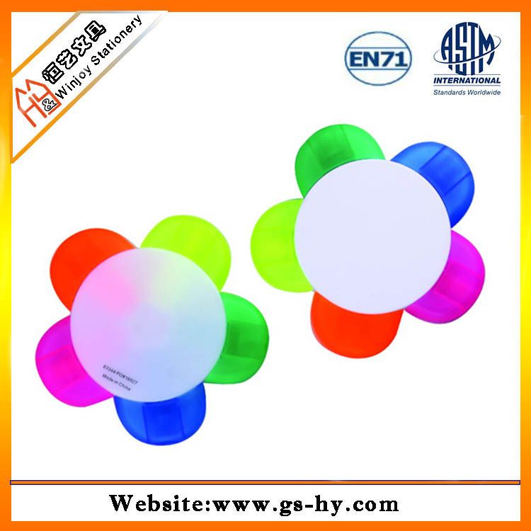 Promotional 5 colors flower shape highlighter