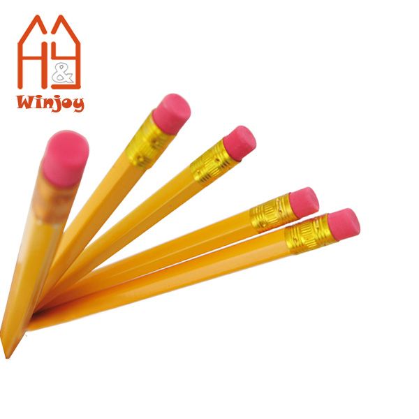 Wooden HB pencils with eraser, Promotional pencils for school