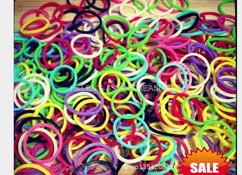 Rainbow Loom Silicone Rubber Band ,1000pcs/bag,Twist Kit For DIY Bracelet Necklace