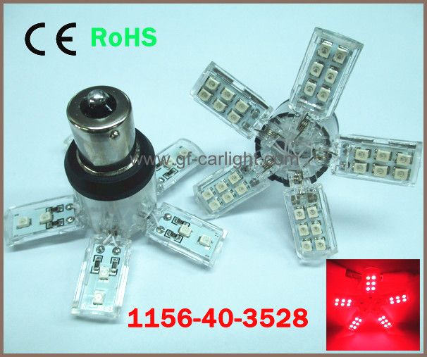 40SMD 3528+1led 1157/1156 BAY15D  LED SPIDER 5-ARM TURN/TAIL/BRAKE/STOP LIGHT BULB