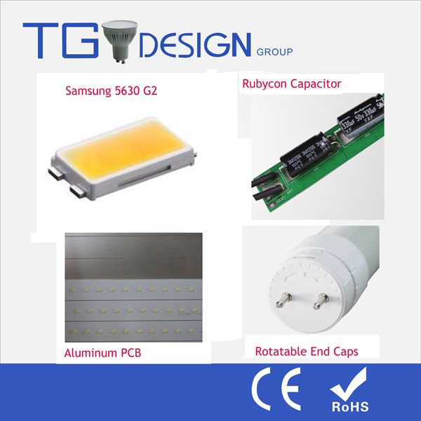 High Performance LED T8 Tube Lighting 1500mm 30w 