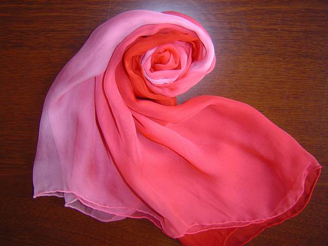 100%silk, hand-painted scarves