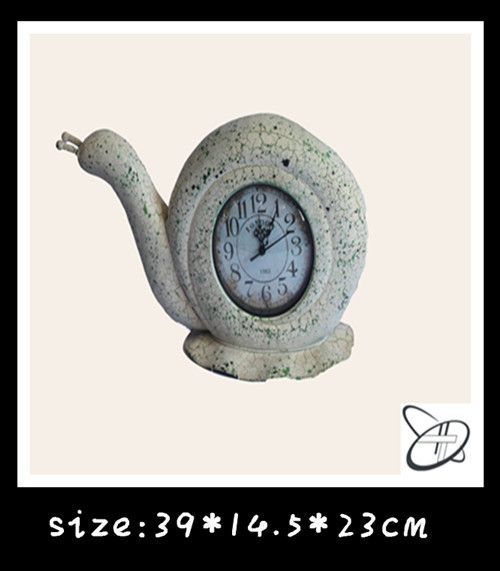 Antique white animal snail-shape clock  