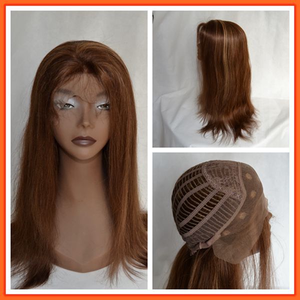 100% Chinese Human Remi Hair 3# Cap 24&quot; Fashion Women Lace Front Wig