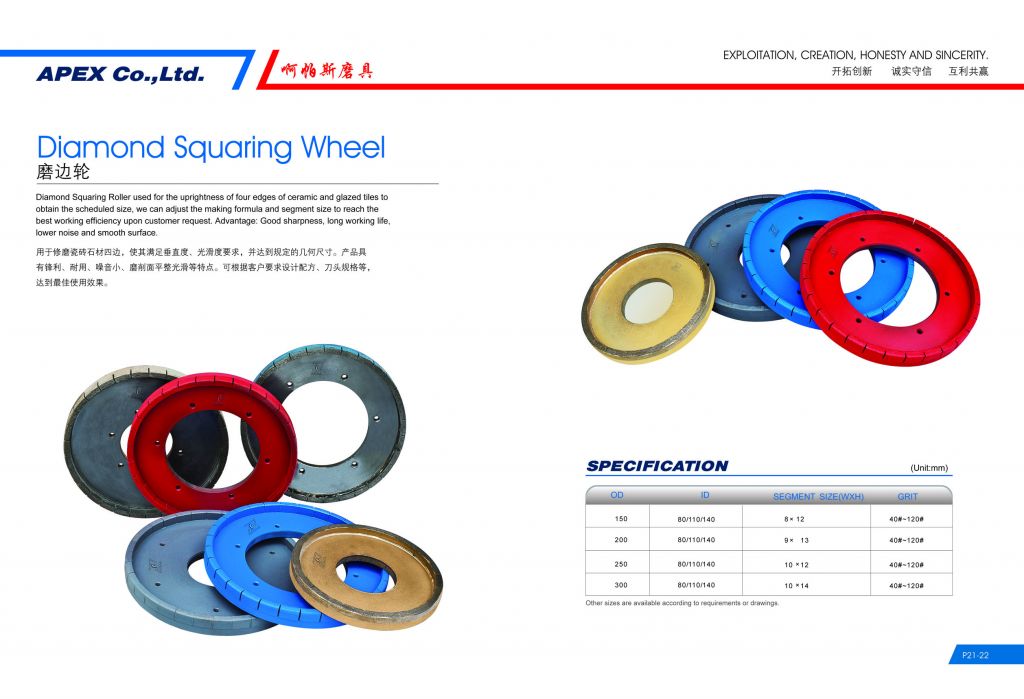 DIAMOND SQUARING WHEEL