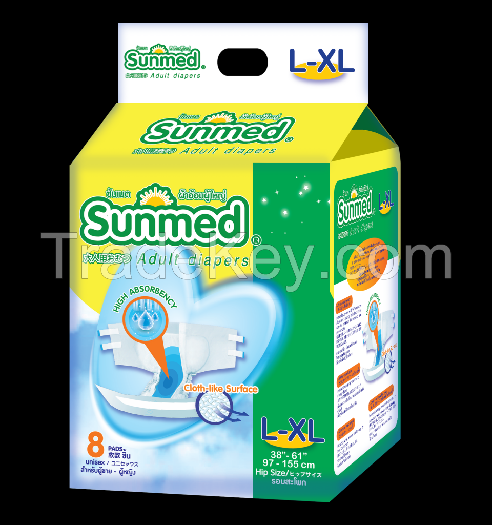 SUNMED SUPER ABSORBENCY ADULT DIAPER FROM VIETNAM, PULP USA SAP JAPAN