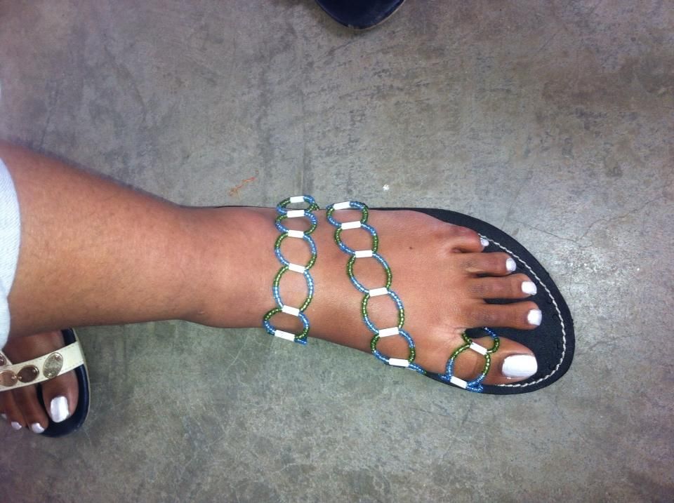 African beaded sandals 