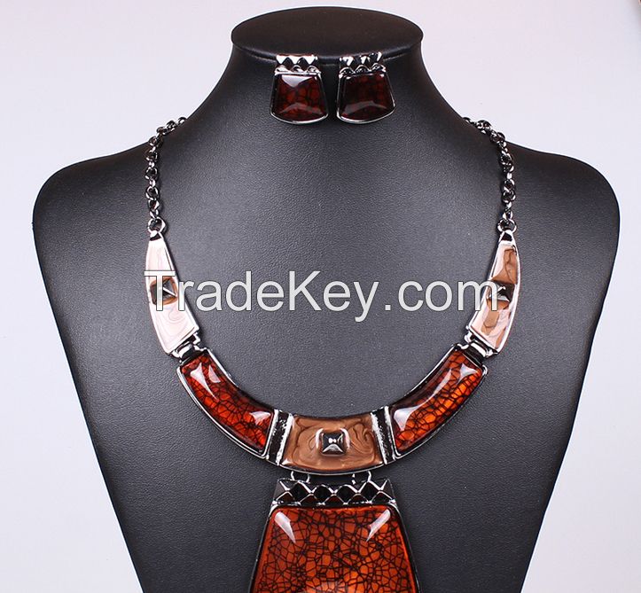 Red rectangle necklace jewelry wholesale necklace European MD-1411