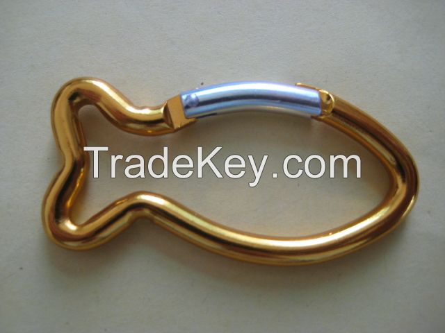 fish shaped aluminum carabiner