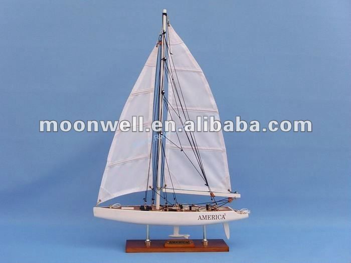 America3 Sailing Boat, yacht, speedboat model, wooden Sail Boat Model, Souvenirs, Clipper Model, Nautical Gift, Decoration