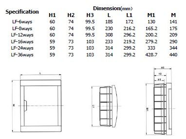 Plastic surface/flush mounting distribution box LS/LF