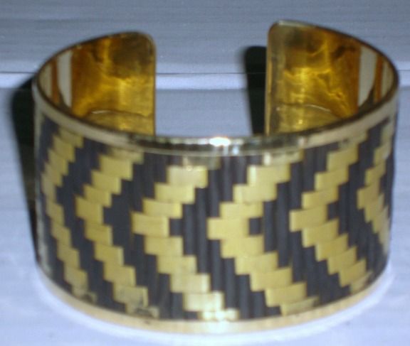 Brass Bangle Weaving of mat with finish two colour