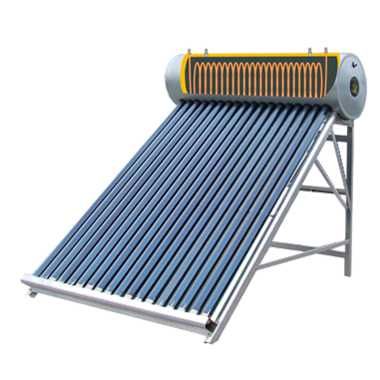 Integrated heat pipe solar water heater with copper coil 