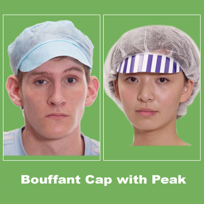 Bouffant cap with peak