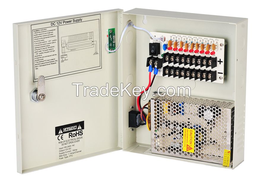 DC12V 5A 9Channel CCTV power supply unit