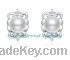 2013 fashion hottest 925 sterling siver pearl stud earring