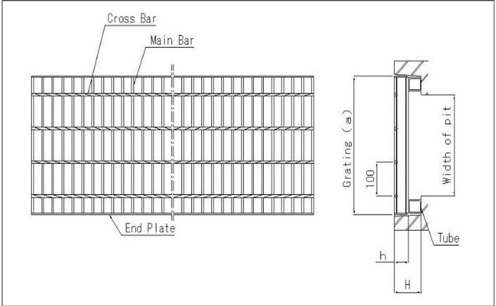 FLAT STEEL grating G655/30/100