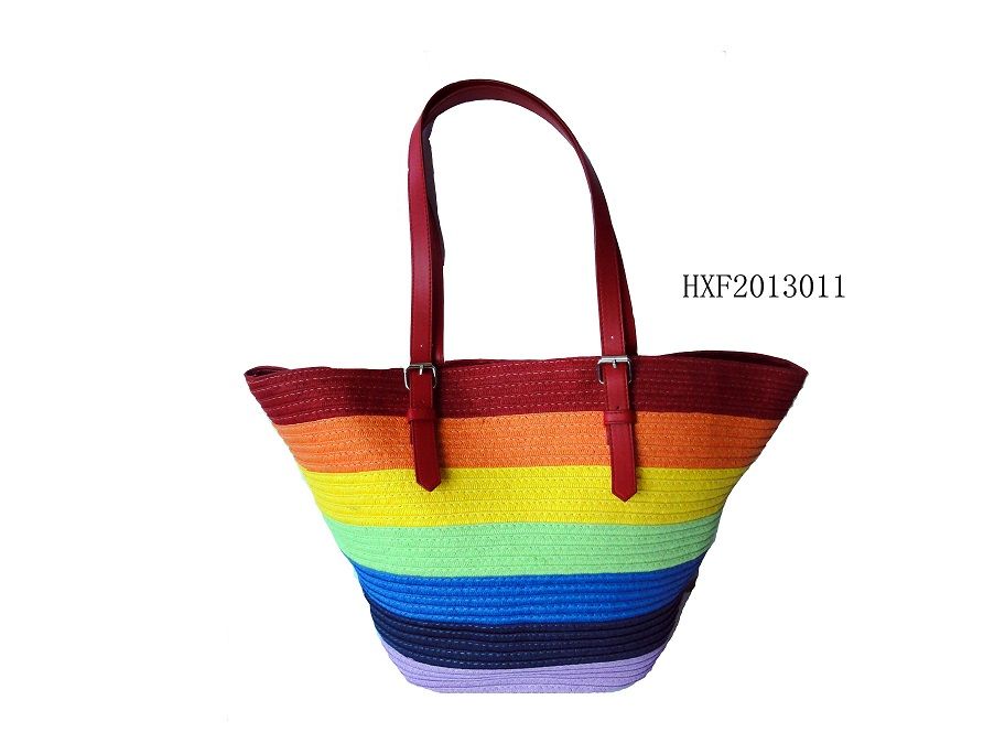 Fashion multi color paper tote bag