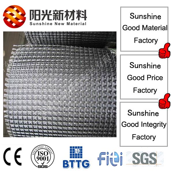 Polyester geogrid with high tensile and modulus