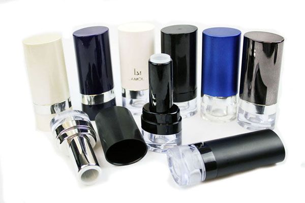 ellipse shaped plastic transparent empty lipstick package