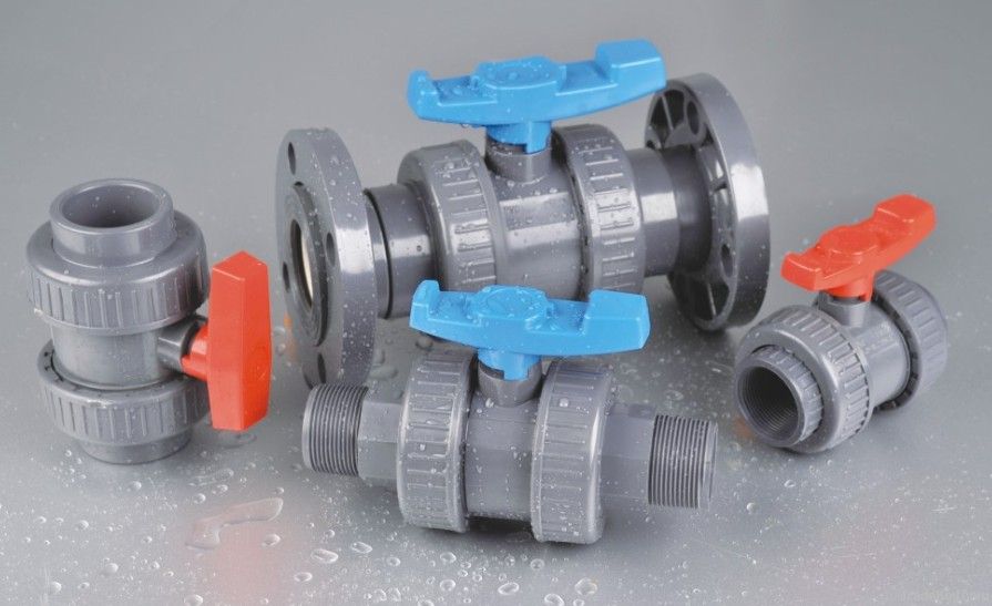 PVC double union ball valve