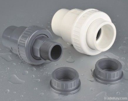 PVC double union check valve