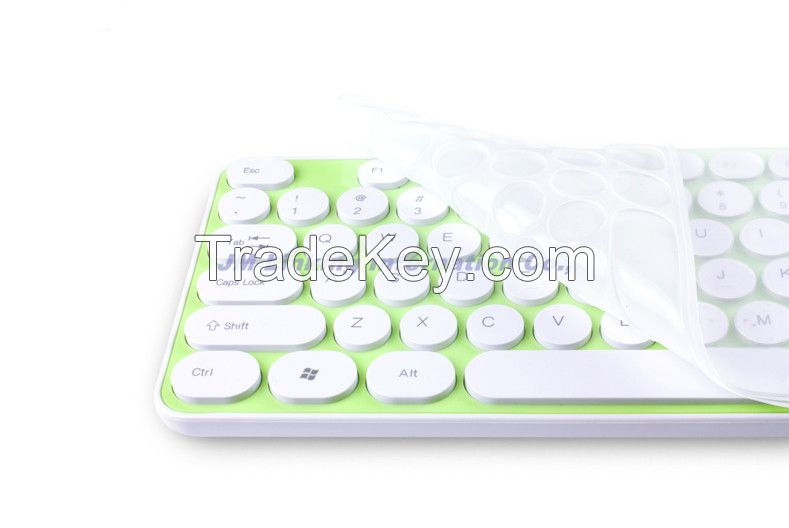 super slim coloful wireless keyboard mouse combo