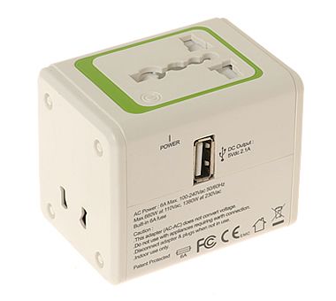 Travel Adapter With 2.1A USB Charger