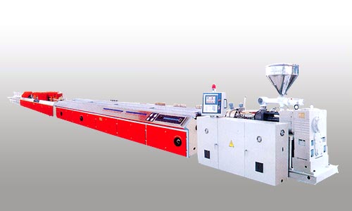 Plastic extruding profile production line