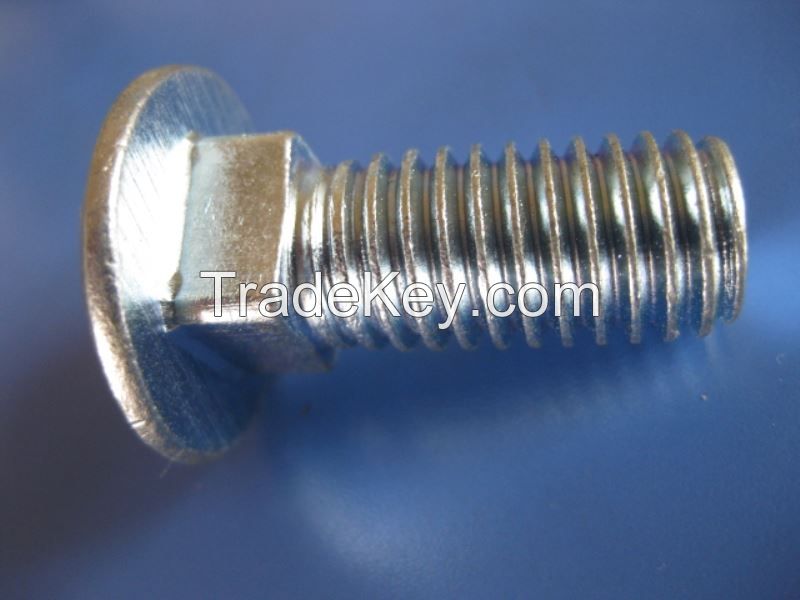 Electric galvanized Carriage Bolt 4.8 Grade/ Zinc coated round head square neck Bolt