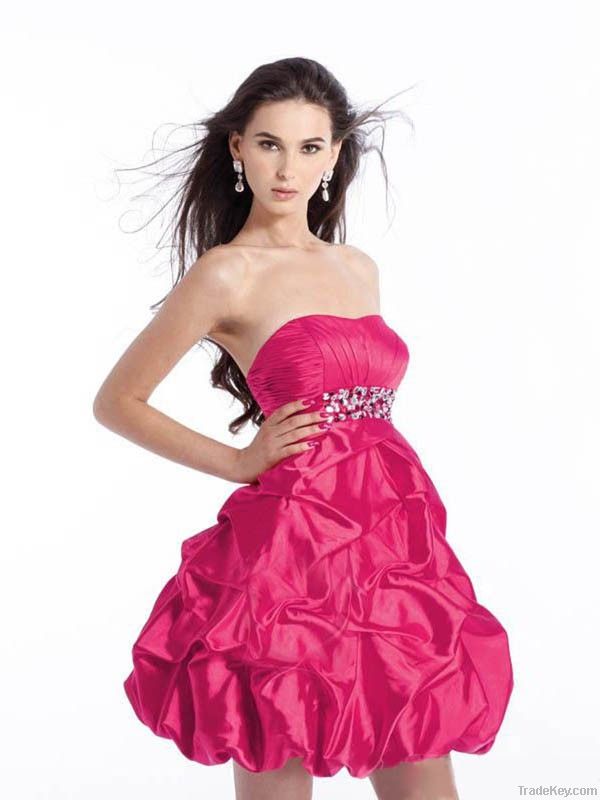 High Quality Taffeta Strapless Mini  Cocktail Dresses 2013